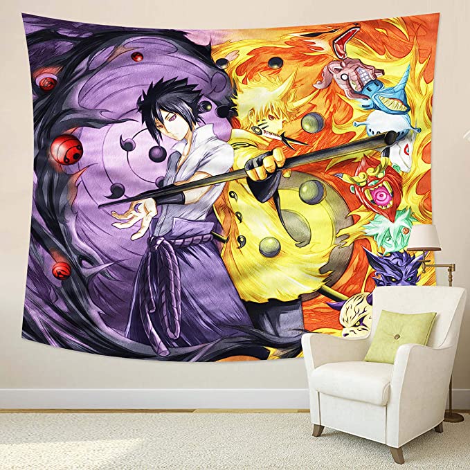 Naruto and sasuke tapestry hotsell